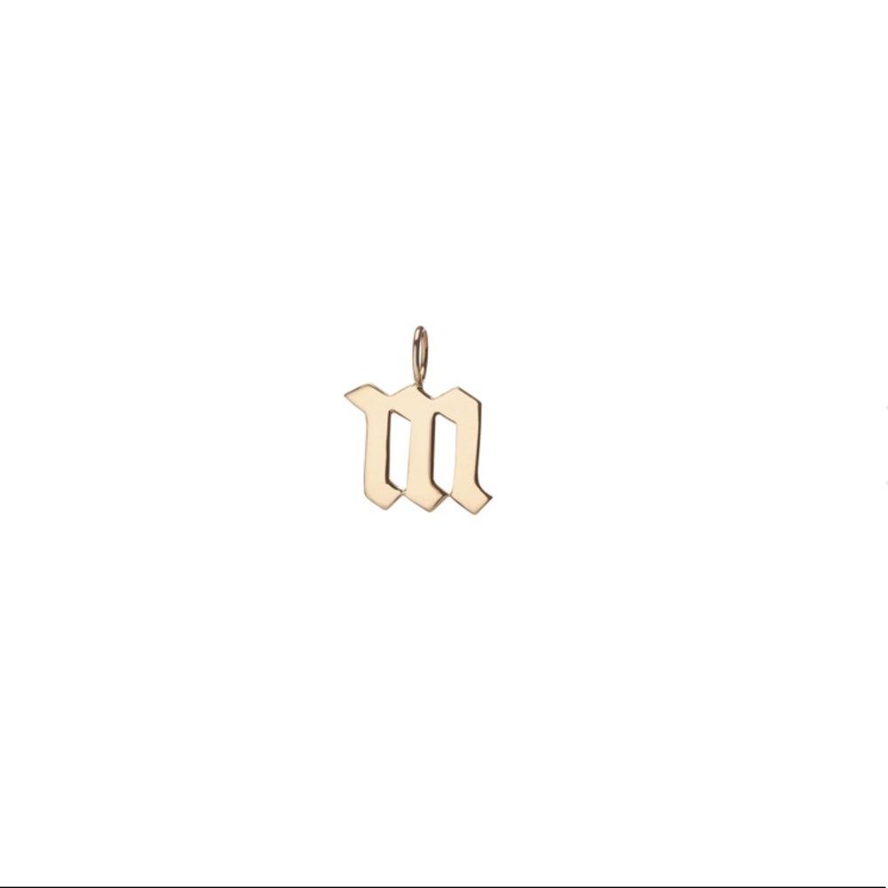 Jennifer Fisher Mini Gothic Letter Charm